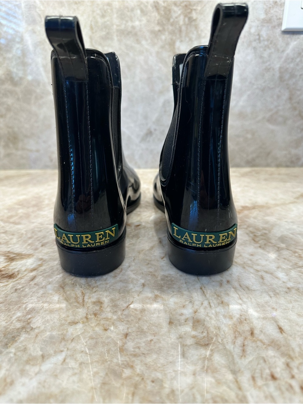 Lauren Ralph Lauren Black Ankle Rain Boots - Picture 4 of 8